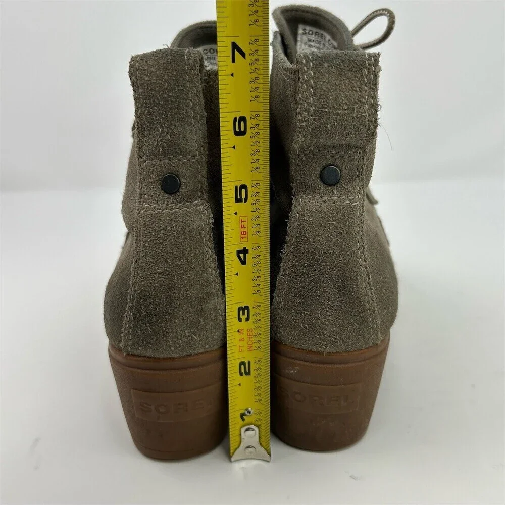 Sorel Toronto Lace Wedge Waterproof Light Brown Ankle Boots Womens US 8.5